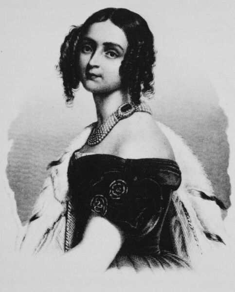 Mathilde von Bayern (Stahlstich von Carl Mayer, 1848, Ausschnitt)