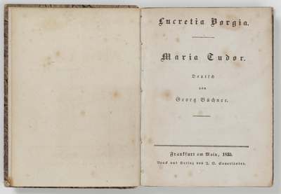 Frankfurt am Main: Sauerländer 1835 Büchners Hugo-Übersetzungen
