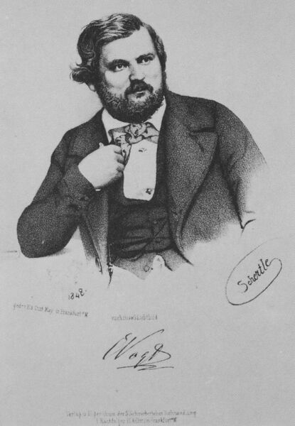 Carl Vogt (Lithographie von Valentin Schertle, 1848)