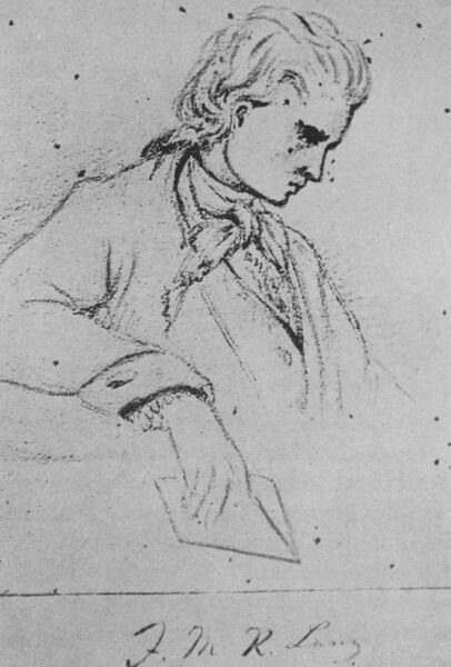 Jakob Michael Reinhold Lenz (Bleistiftzeichnung um 1777).
