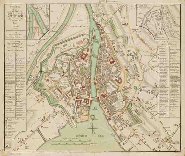 Grundriss der Stadt Zürich (Lithografie, 1838)