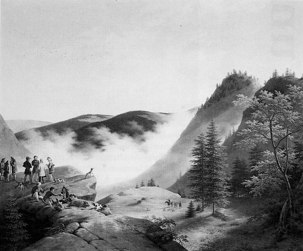 Jagd in den Vogesen (Gemälde von Henri Lebert, um 1835)